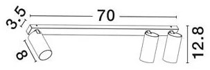 Plafoniera cu 3 Spoturi directionabile stil minimalist OSO, NVL-9030913