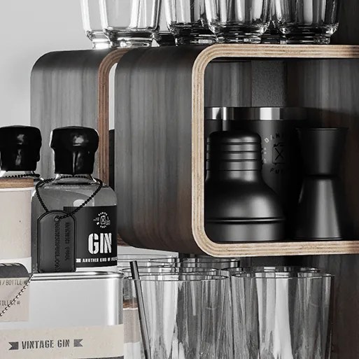 Dulap de baie / canistră  - Bathroom Cabinet, Rose, 6 variante - Danish Fuel Variantă: Walnut