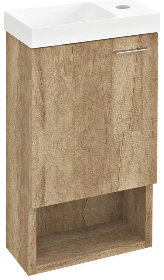 Dulap fără chiuvetă în culoare naturală suspendat cu aspect de lemn de stejar 30x53 cm Latus Xi – Sapho