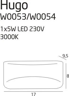 Aplica de perete LED Hugo negru/auriu W0054 MX