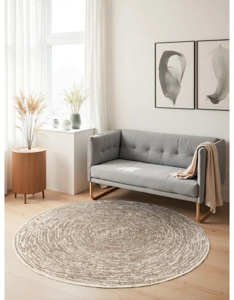 Covor bej-crem rotund ø 120 cm Gloria Cavallo – Hanse Home