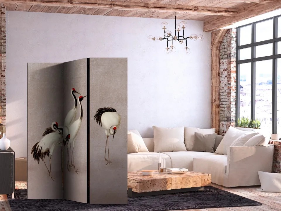Paravan - Cranes on a grey-pink background