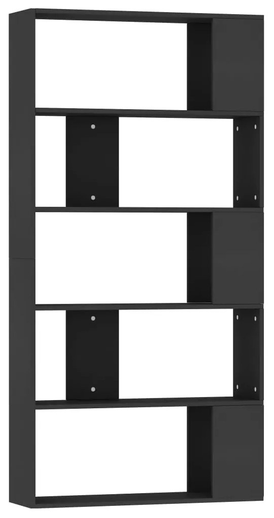 800100 vidaXL Bibliotecă/Separator cameră negru, 80x24x159 cm, lemn prelucrat