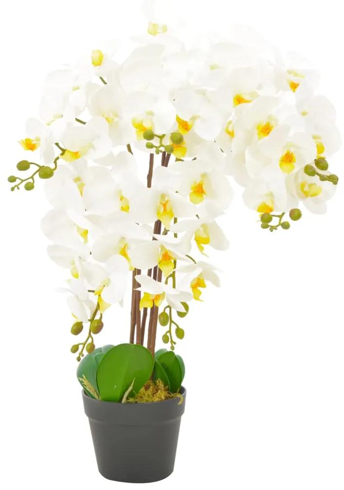 Planta artificiala orhidee cu ghiveci, alb, 60 cm 1, Alb, 60 cm