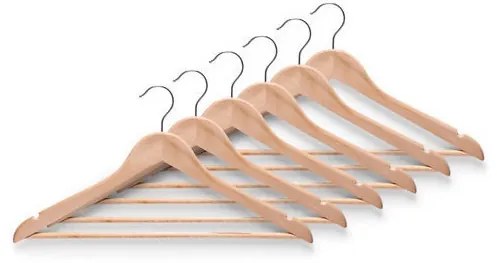 Set 6 umerase haine, lemn, 43.5 cm