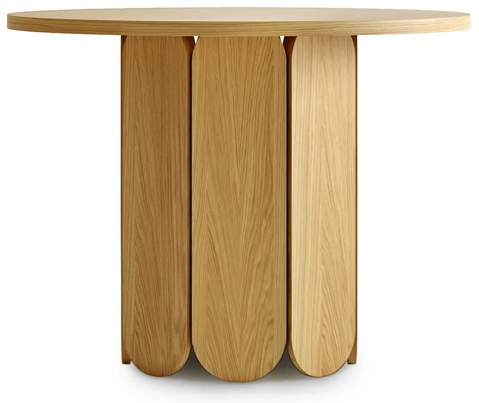 Masă dining cu aspect de lemn de stejar Woodman Soft, ø 98 cm