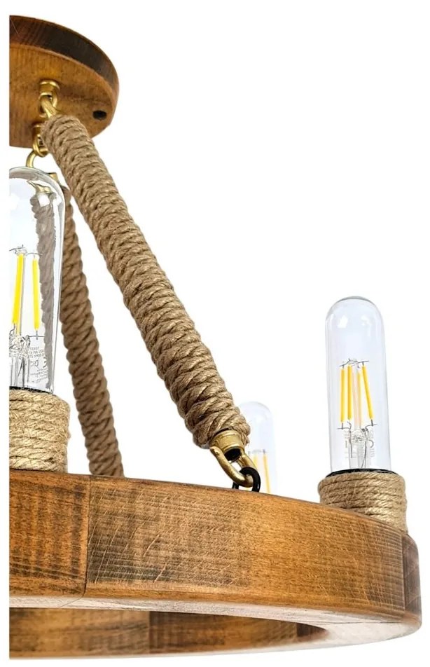Lustra rustica fabricata manual din lemn EVIA 6L