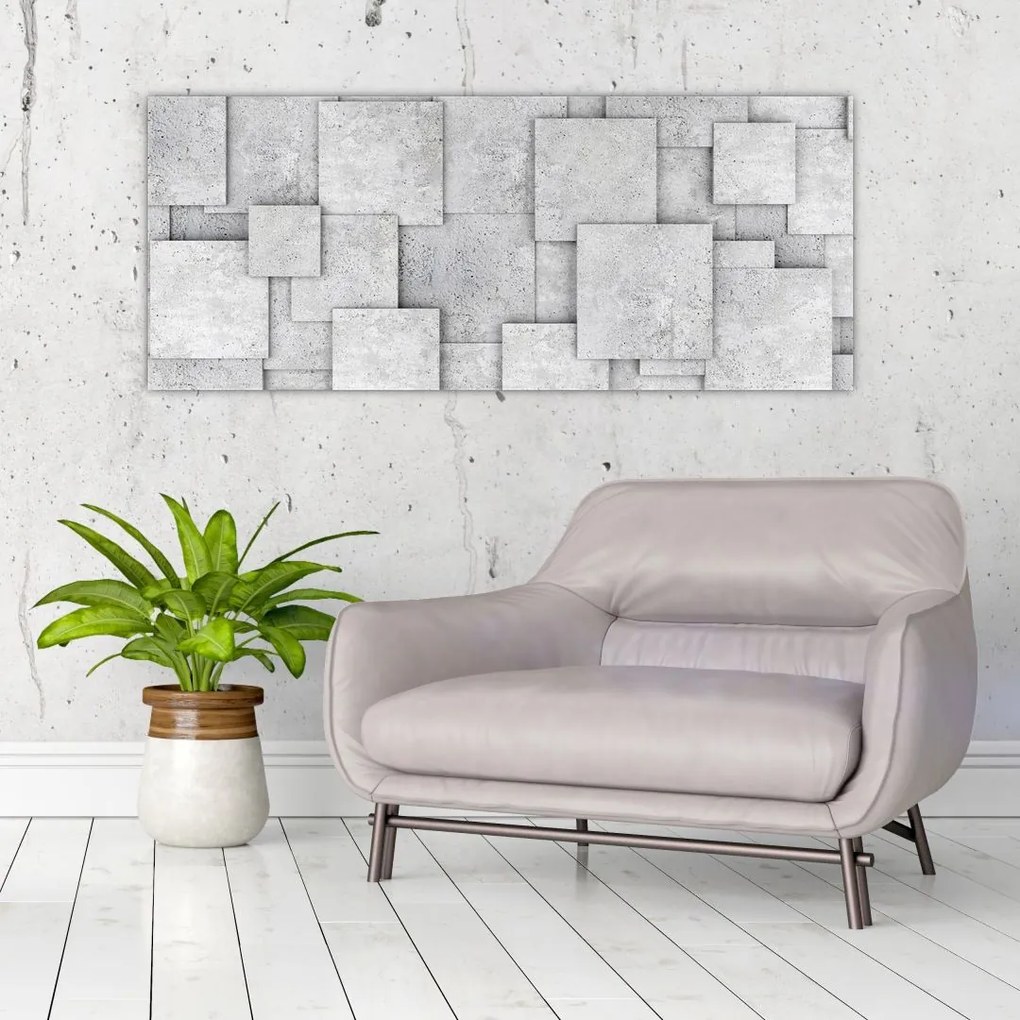 Tablou - Abstracție cu faianță de beton (120x50 cm)