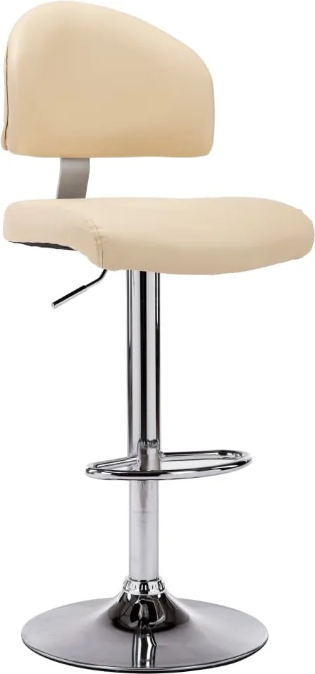 vidaXL Scaun de bar, crem, piele ecologică