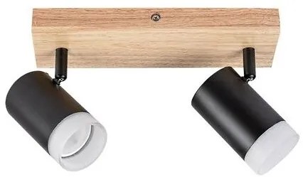 Plafoniera lemn stil nordic cu 2 spoturi Toras