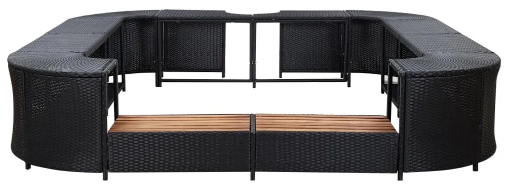 Mobilier imprejmuire spa negru 268x268x55 cm poliratan patrat 1, Negru