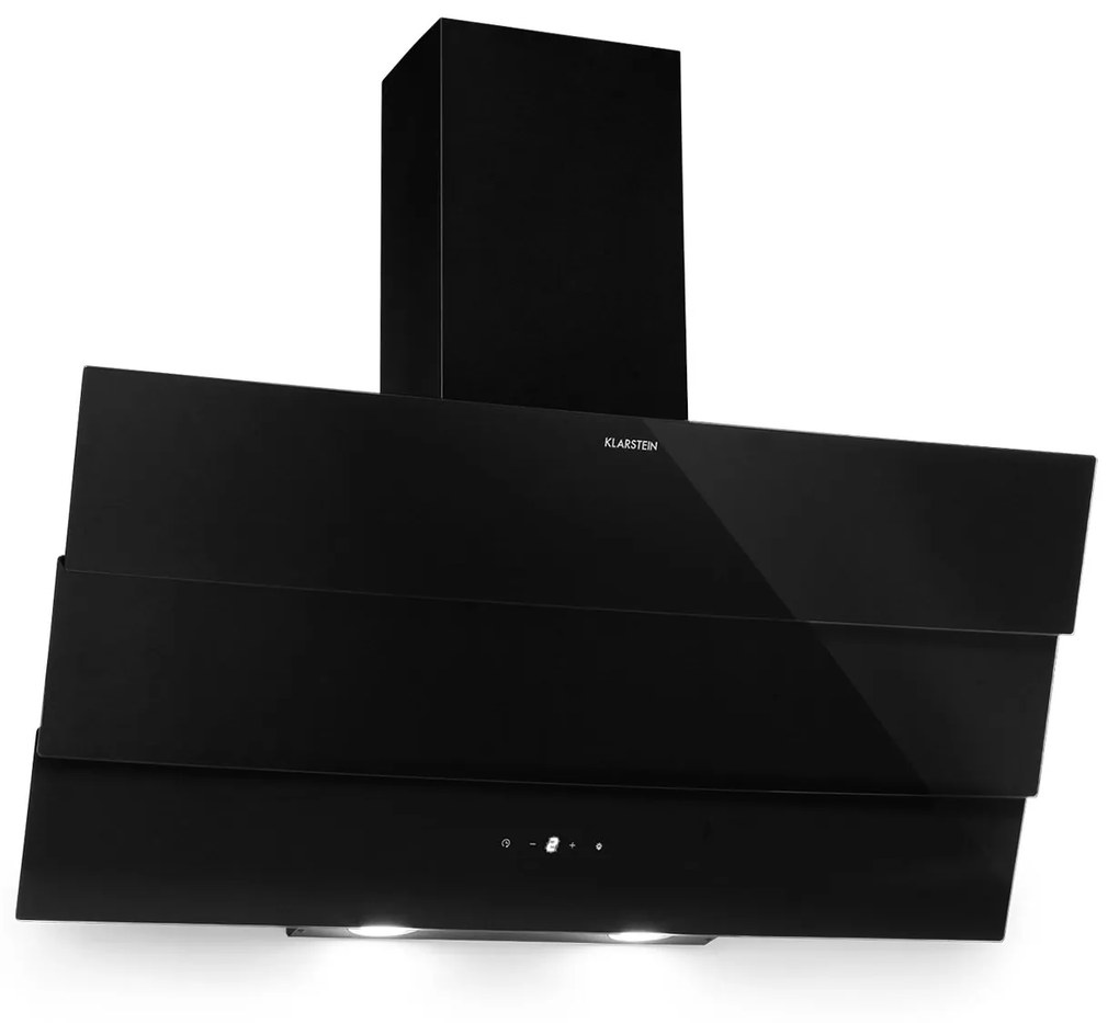 Antonia, hotă, 90 cm, 350 m³/h, panoul de control tactil, clasa energetică B, sticlă, neagră