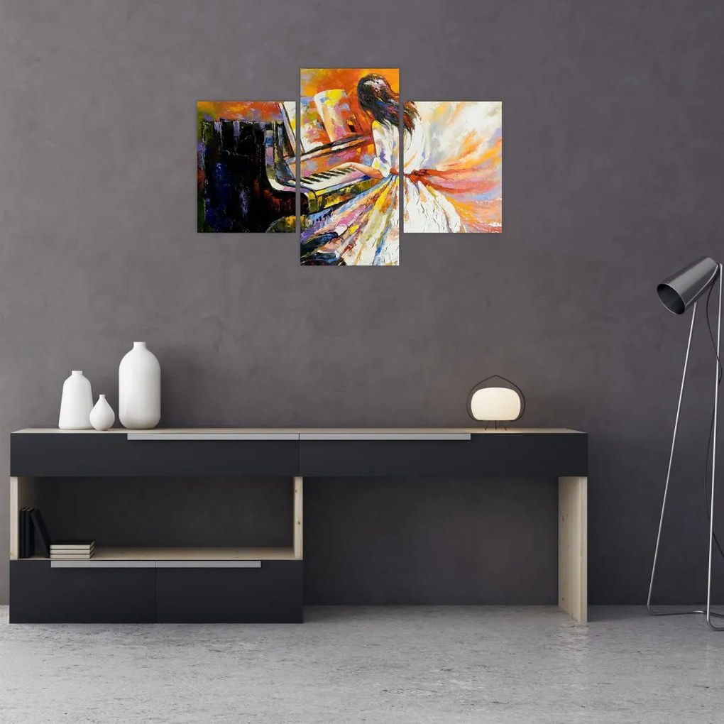 Tablou - Femeia cântând la pian (90x60 cm)