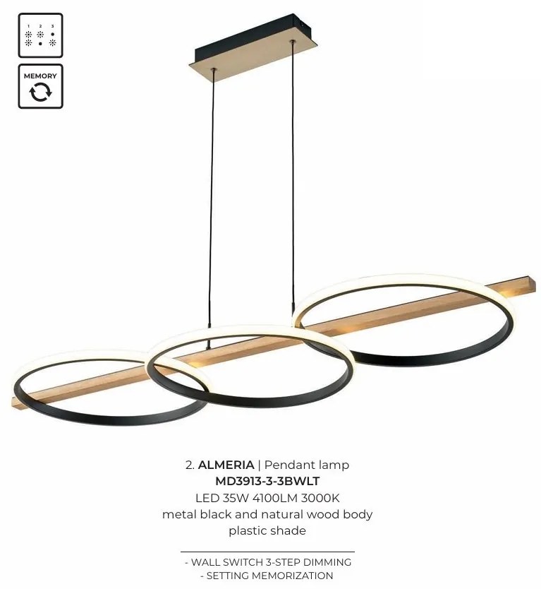 Lustra suspendata LED design modern Almeria