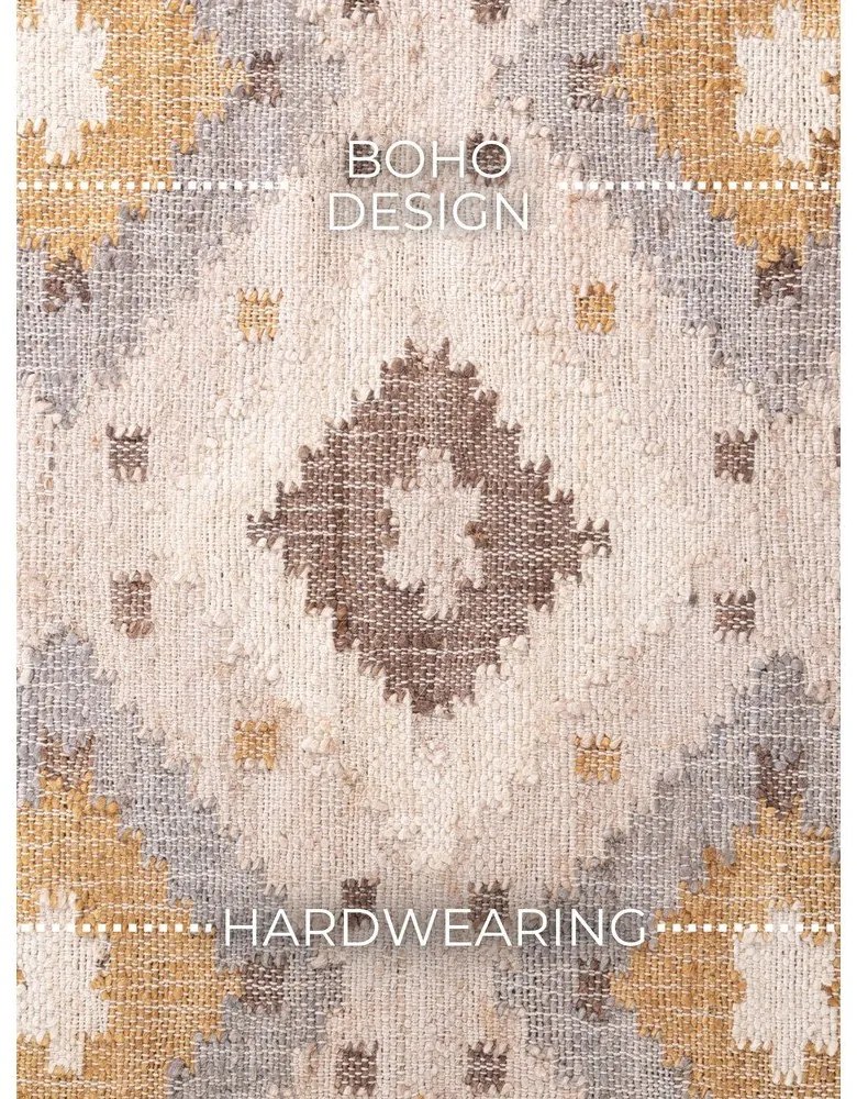 Covor tip traversă crem țesut manual din iută 80x200 cm Roya Imani – Elle Decoration