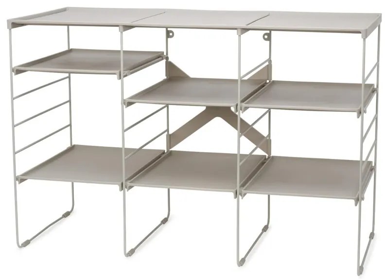 Raft reglabil pentru pantofi Joseph Joseph 55009, 12 perechi, 3 rafturi, Baza din otel, Ecru