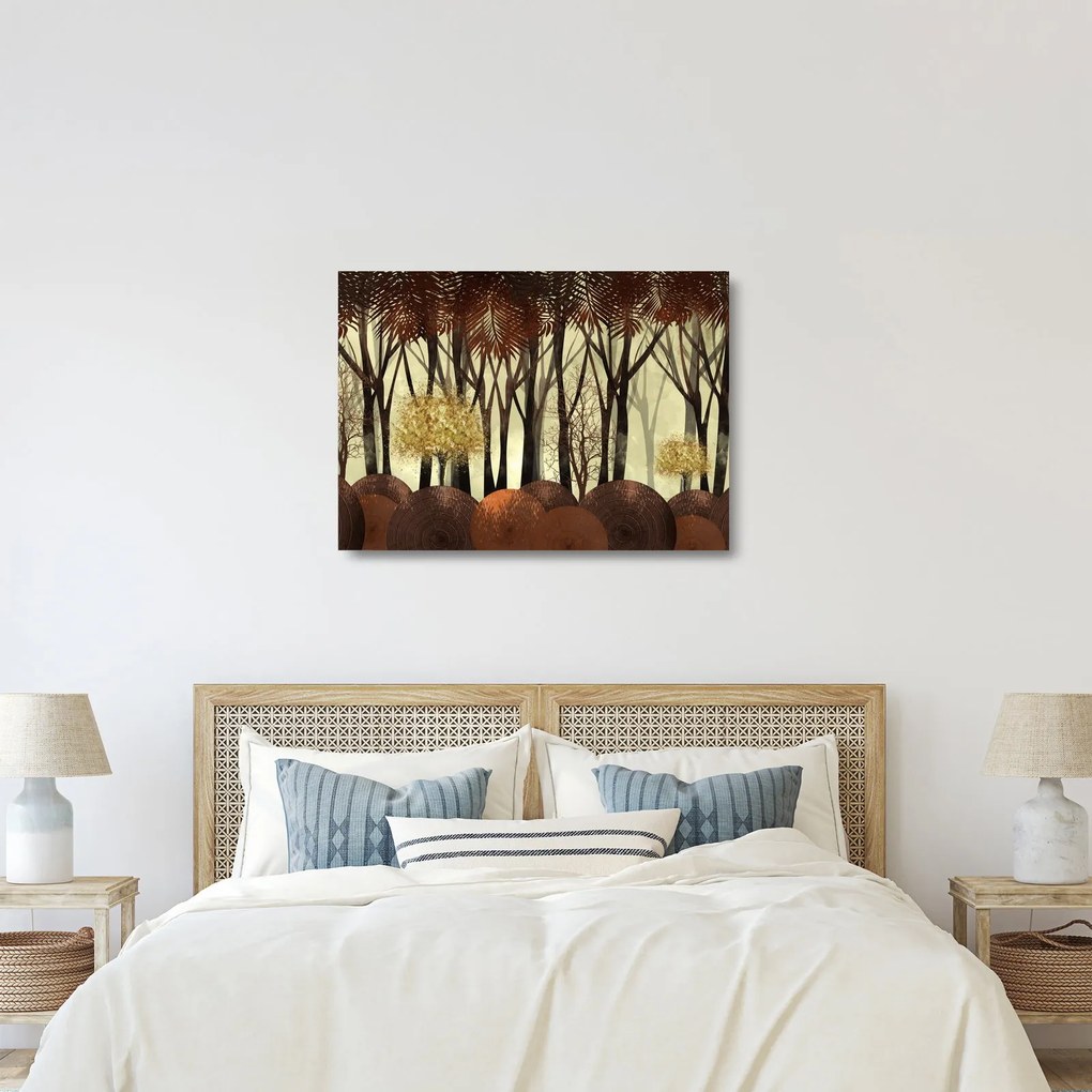 Tablou pe sticlă - Pădure decorativă (70x50 cm)