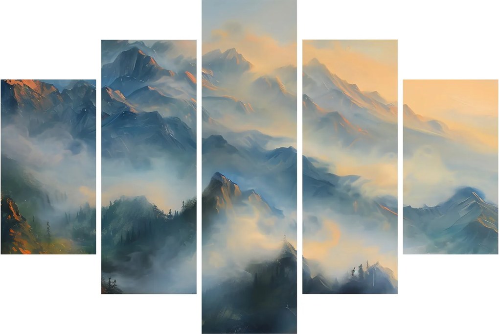 Tablou - Peisaj montan pictat (150x105 cm)