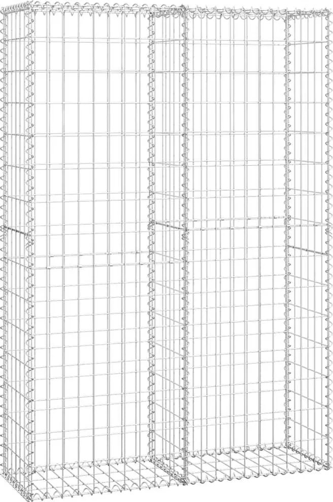 vidaXL Coș gabion cu capace, sârmă galvanizată, 150 x 100 x 30 cm