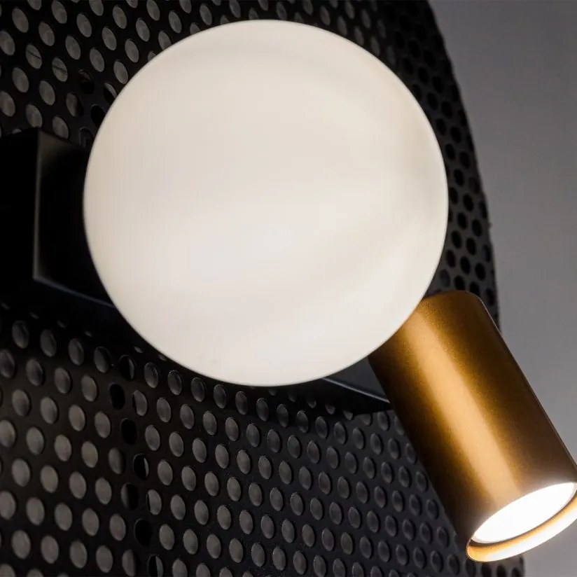 Spot LED Klausen Spoty AP2 Modern 27x16cm, Corp Iluminat Perete Alama Negru, Dubla Sursa E14 GU10, Lampa Ambientala Design Urban pentru Interior