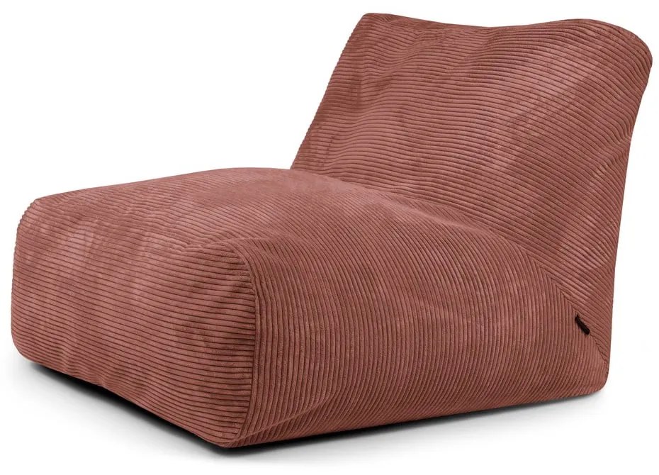 Fotoliu bean bag cărămiziu cu tapițerie din catifea reiată Tube 100 – SLOWDOWN