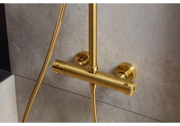 KFA Armatura 5736-920-31 - Set duș MOZA cu baterie termostatică aurie