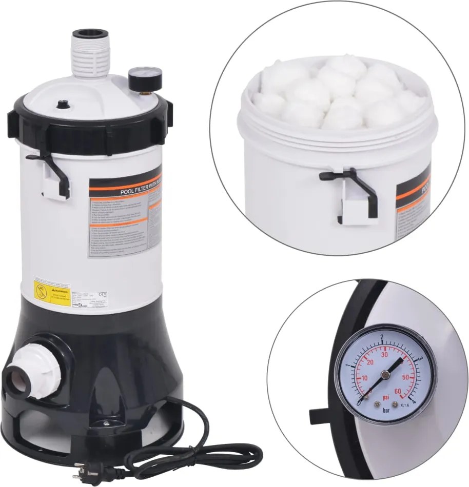 vidaXL Pompă de filtrare pentru piscine, 185 W, 4,4 m³/h