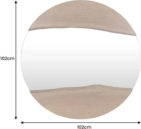 Oglinda decorativa cu margini din lemn Mirror 100cm