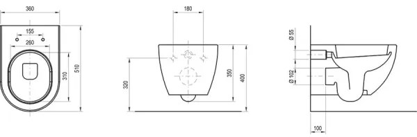 Ravak X01516 - Vas WC suspendat UNI CHROME, ceramică/albă