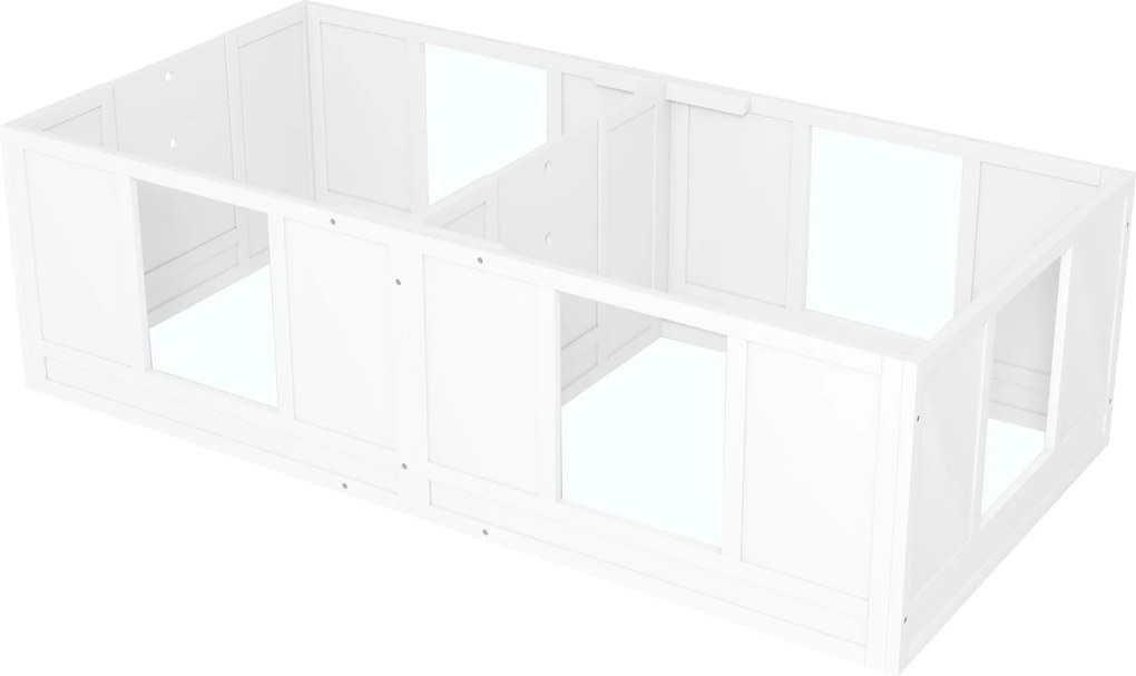 PawHut Cutie pentru căței, cu panouri clare, design în 2 compartimente, pentru câini mici | Aosom Romania