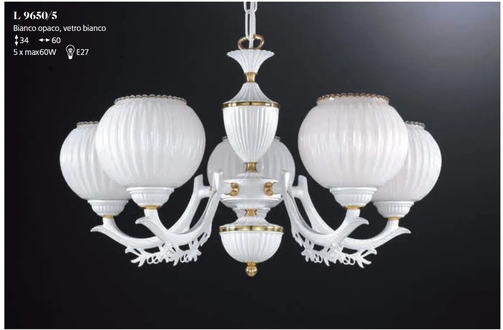 Candelabru clasic cu 5 brate design italian 9650