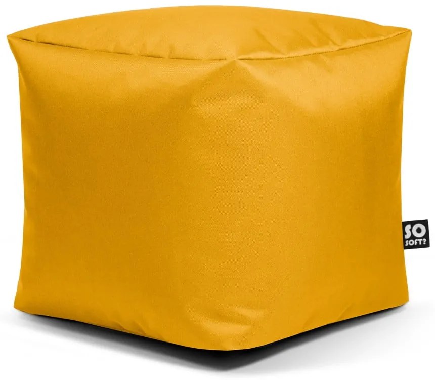 Fotoliu puf pentru copii galben Cube M – So Soft?