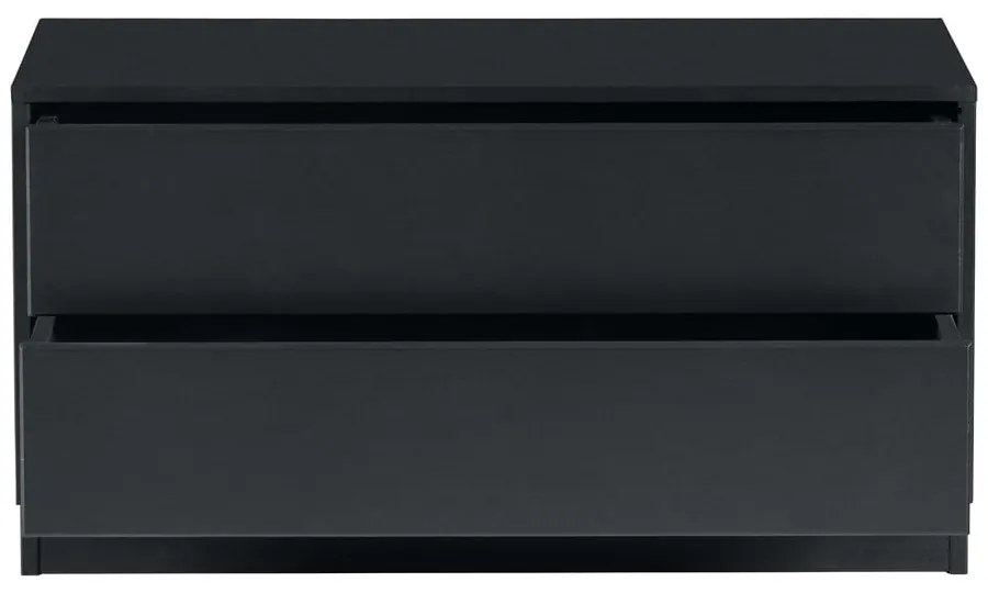 Masă TV modulară neagră din lemn masiv de pin 75x40 cm Finca – WOOOD