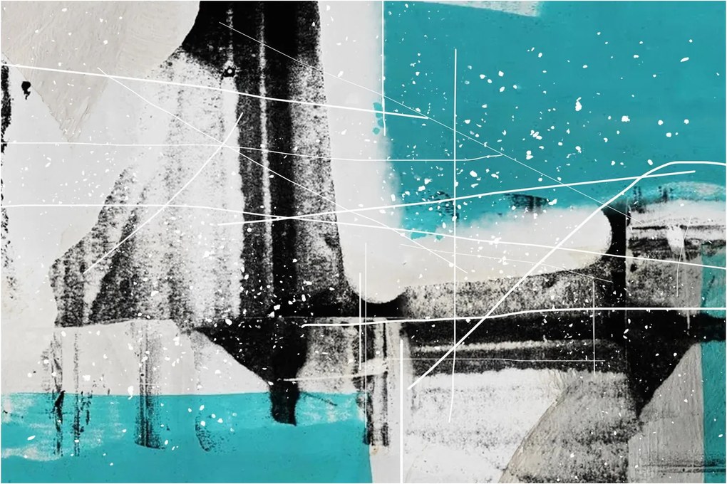 Tablou - Abstract turcoaz (90x60 cm)