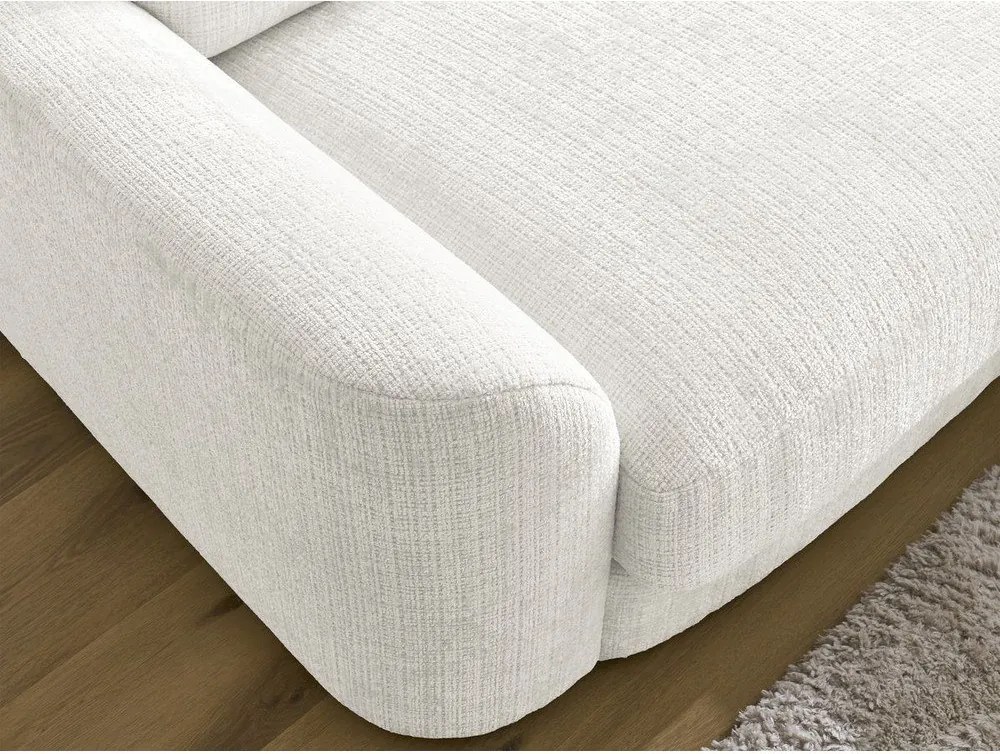 Colțar alb cu tapițerie din chenille (cu colț pe partea dreaptă/cu șezlong) Leonore – Bobochic Paris