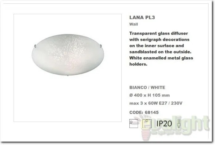 Aplica de perete, Plafonier diam. 40cm LANA PL3 068145