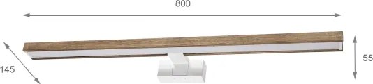 Brilagi-LED Lumină pentru oglindă de baie 3 în 1 WOODY MIRROR LED/15W/230V 80 cm IP44 alb/stejar