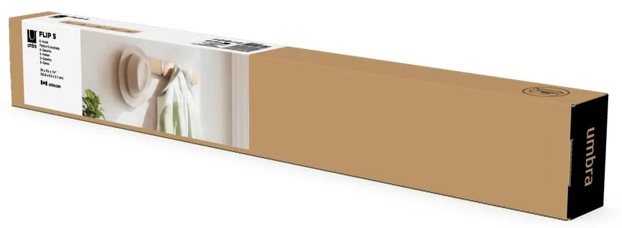 Cuier de perete în culoare naturală din lemn masiv de frasin Flip – Umbra