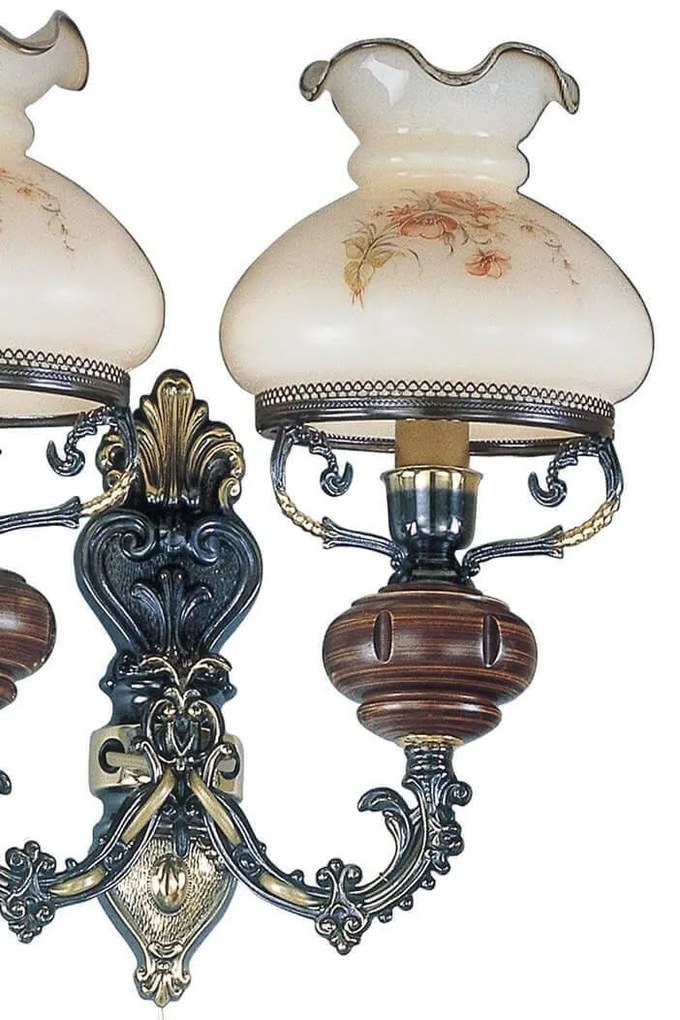 Aplica de perete design italian din alama cu lemn 624
