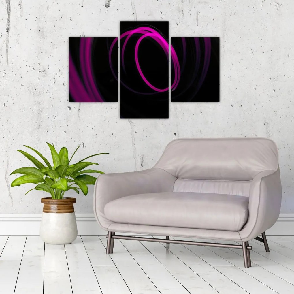 Tablou - linii violete (90x60 cm)