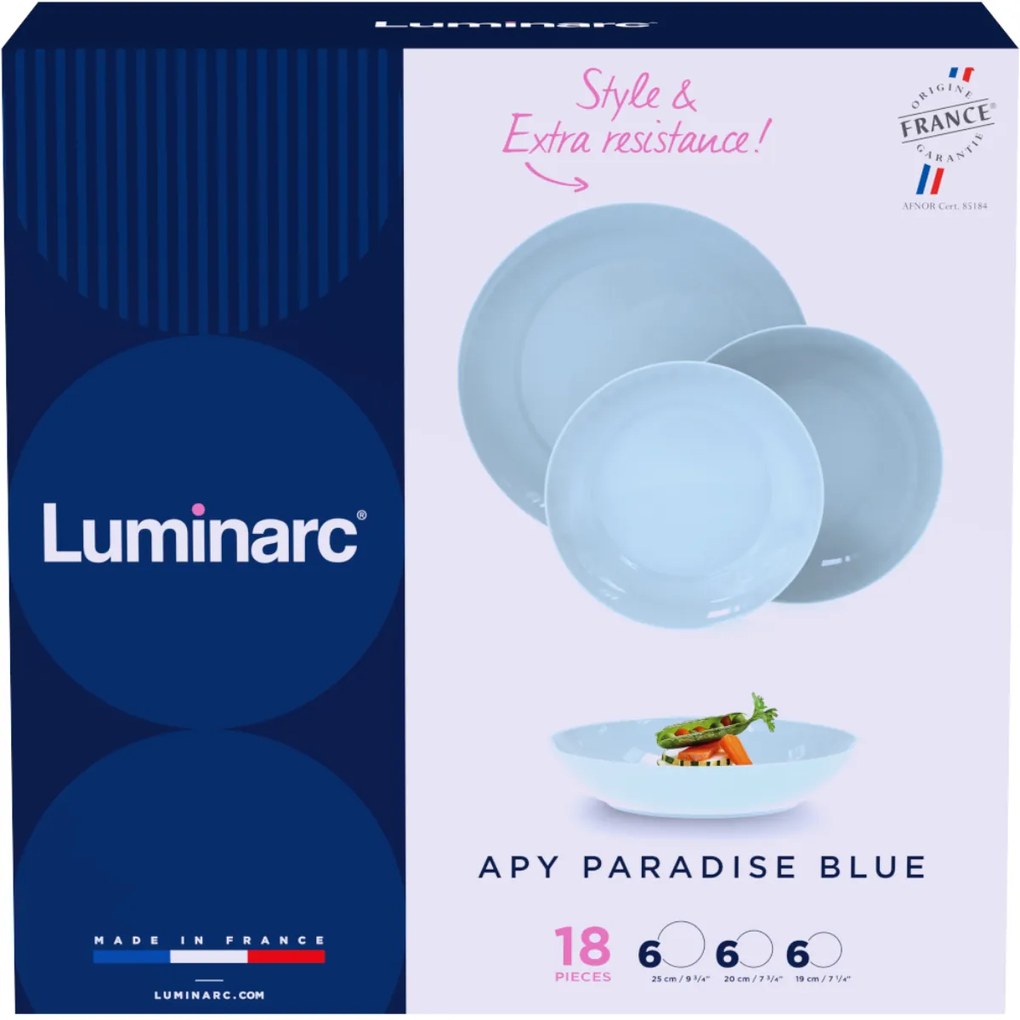Luminarc Set de masă 18 piese Apy Paradise Blue