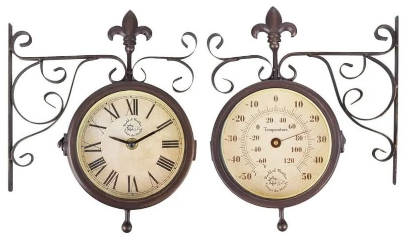 Set ceas și termometru pentru grădină Esschert Design Rustic