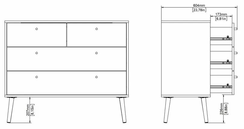 Comodă gri antracit joasă 99x82 cm Bodo – Tvilum