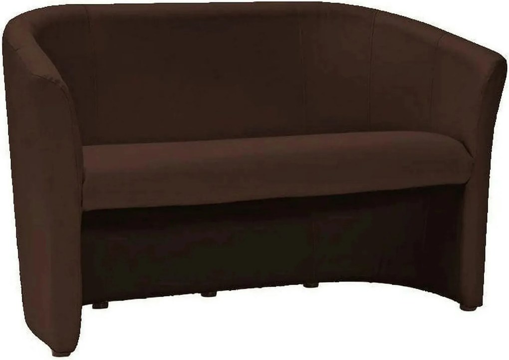 Canapea TM-2, maro inchis, piele ecologica, 126x60x76 cm