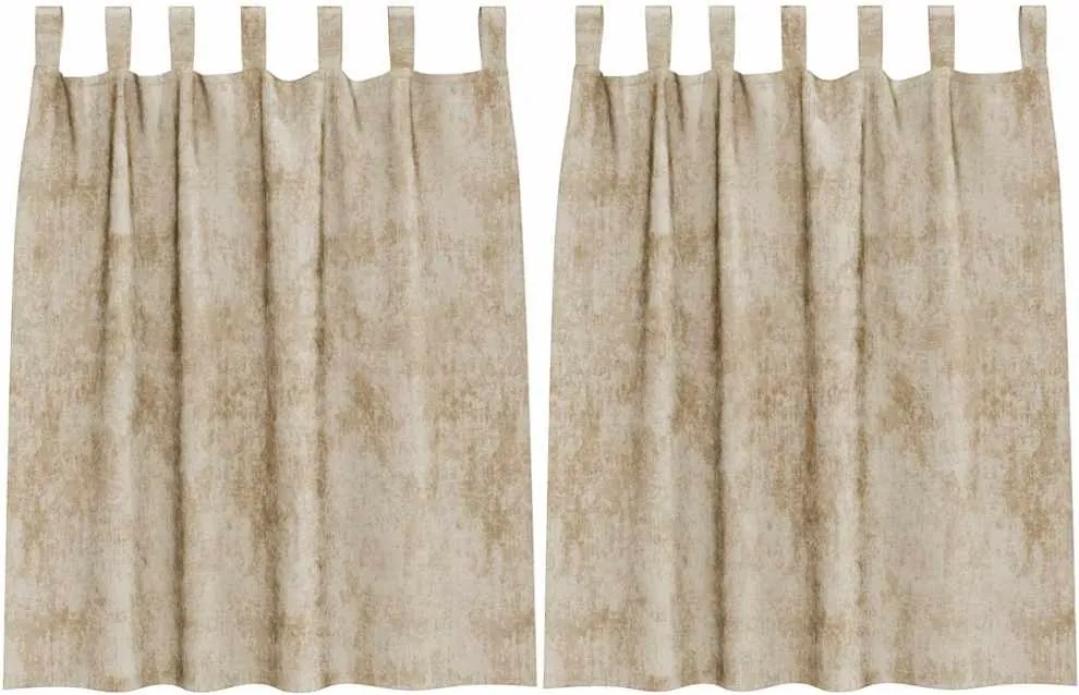 vidaXL Cortine din catifea cu perdele 2 pcs Crem 140 x 140 cm Catifea