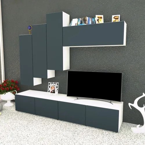 Living Armonia V3 MDF Gri - cu sistem &quot;PUSH TO OPEN&quot;