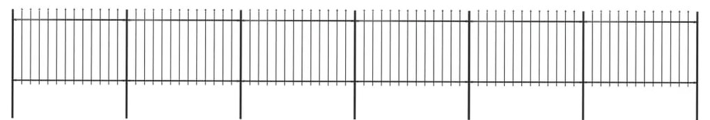 vidaXL Gard de grădină cu vârf tip suliță din oțel 1070x120 cm, negru