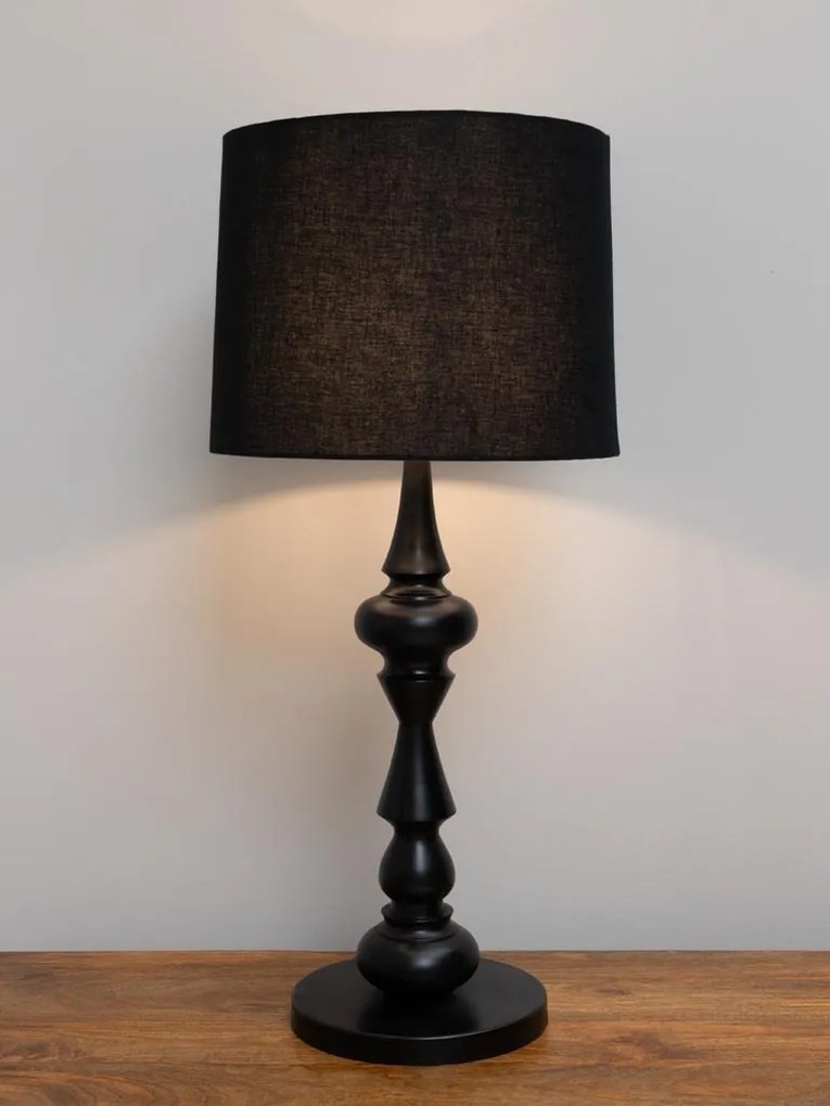 Lampa de masa, cu abajur din bumbac, Fusilli