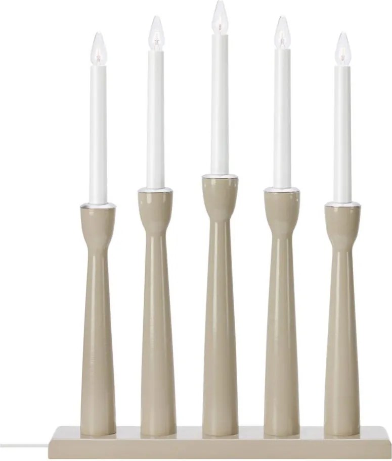 Markslöjd 706469 - Suport de lumânări de Crăciun MASESKÄR 5xE10/3W/230V pin/bej