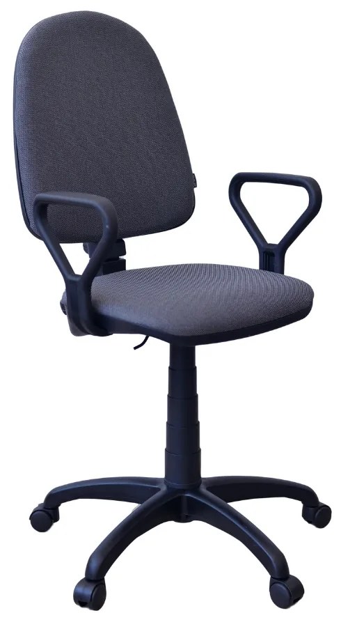 Scaun de birou Prestige Lux GTP, cu brate, textil, gri